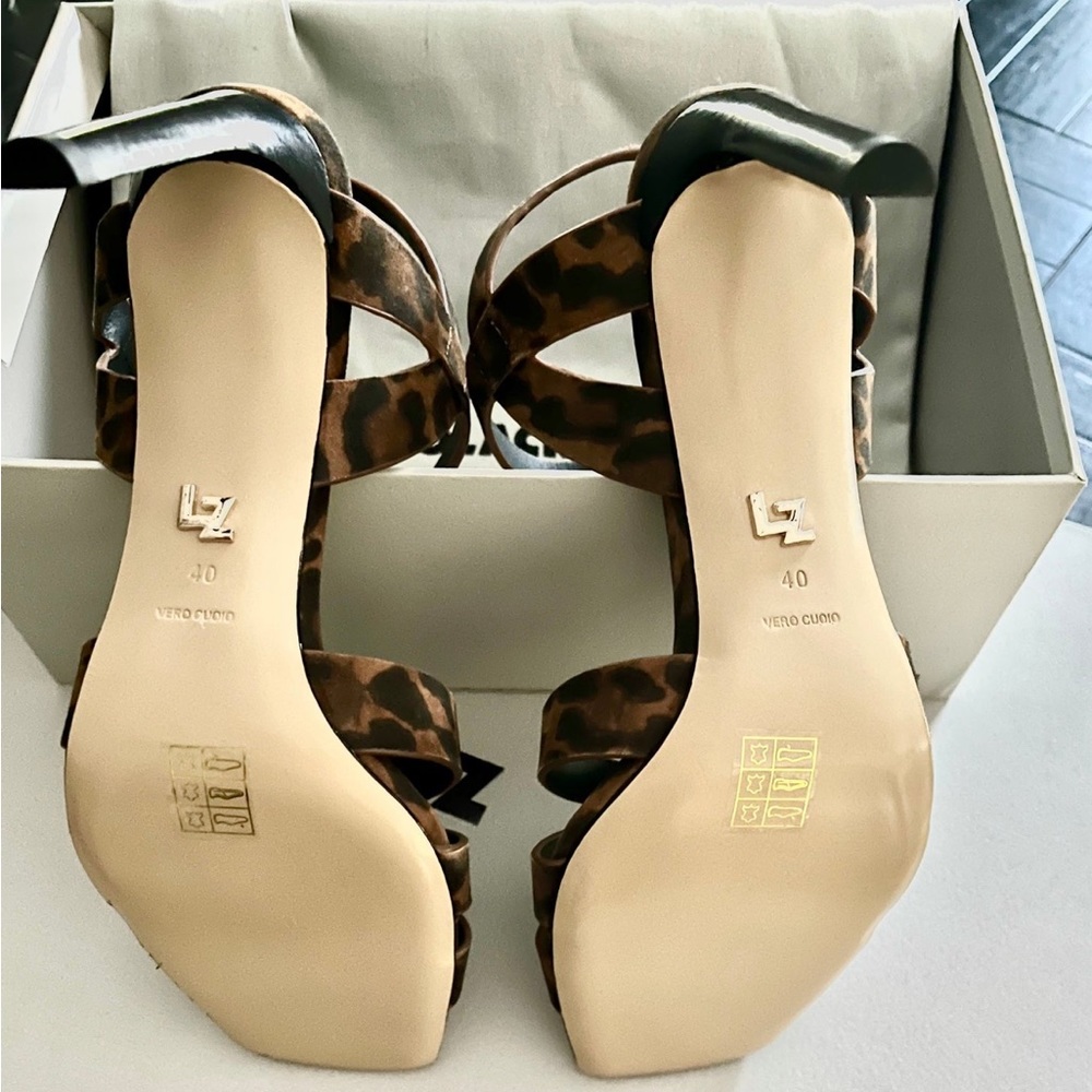 Lola Cruz Leopard Print Sandals Size- 40 - Picture 5 of 5